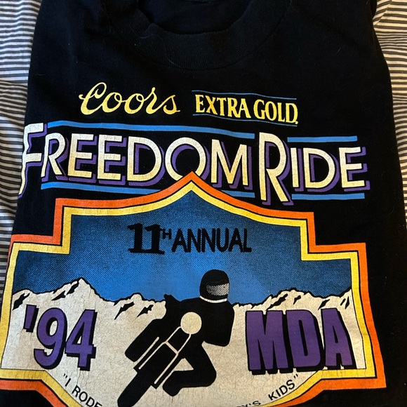 Vintage 1994 Coors Freedom Ride Harley Davidson T-Shirt - Size “Men’s” Large - Picture 6 of 6